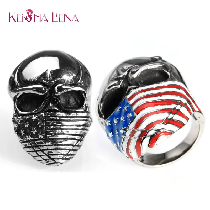 Keisha Lena American flag mask ring American Flag Infidel Skull Ring Stainless Steel Jewelry Vintage Motor Biker Men Ring
Keisha Lena American flag mask ring American Flag Infidel Skull Ring Stainless Steel Jewelry Vintage Motor Biker Men Ring