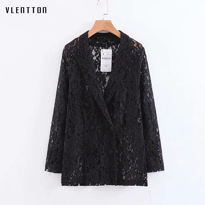 2019 New Women blazers and jackets Fashion Office Lady Lace double breasted blazer Women Sexy Hollow Spring black blazer woman
2019 New Women blazers and jackets Fashion Office Lady Lace double breasted blazer Women Sexy Hollow Spring black blazer woman