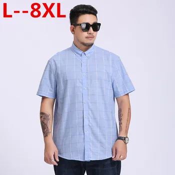 Plus 8XL 6XL 5XL 4X High Quality Men Clothes 2019 Summer Men Shirt Short Sleeved 100% Cotton Shirt Business Men camisa masculina
Plus 8XL 6XL 5XL 4X High Quality Men Clothes 2019 Summer Men Shirt Short Sleeved 100% Cotton Shirt Business Men camisa masculina