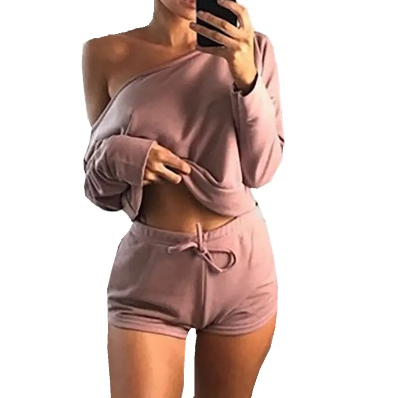 2018 Summer Two Piece Set Sexy Women Long Sleeve Off Shoulder T Shirt Short Sets For Female Trouser Outfits Casual Tracksuit
2018 Summer Two Piece Set Sexy Women Long Sleeve Off Shoulder T Shirt Short Sets For Female Trouser Outfits Casual Tracksuit