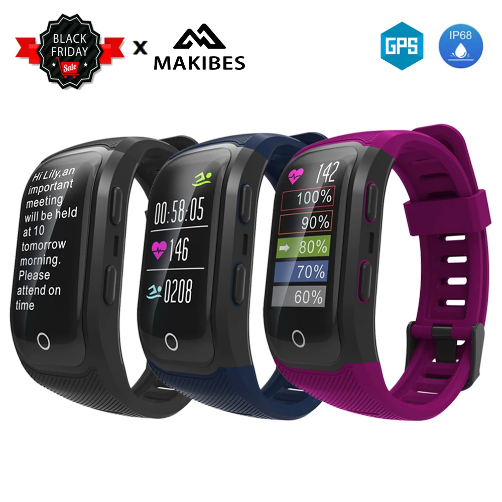 

NEW Makibes G03 Plus GPS Smart band IP68 Heart rate Wristband Fitness activity Tracker Smart Bracelet PK Mi band 3