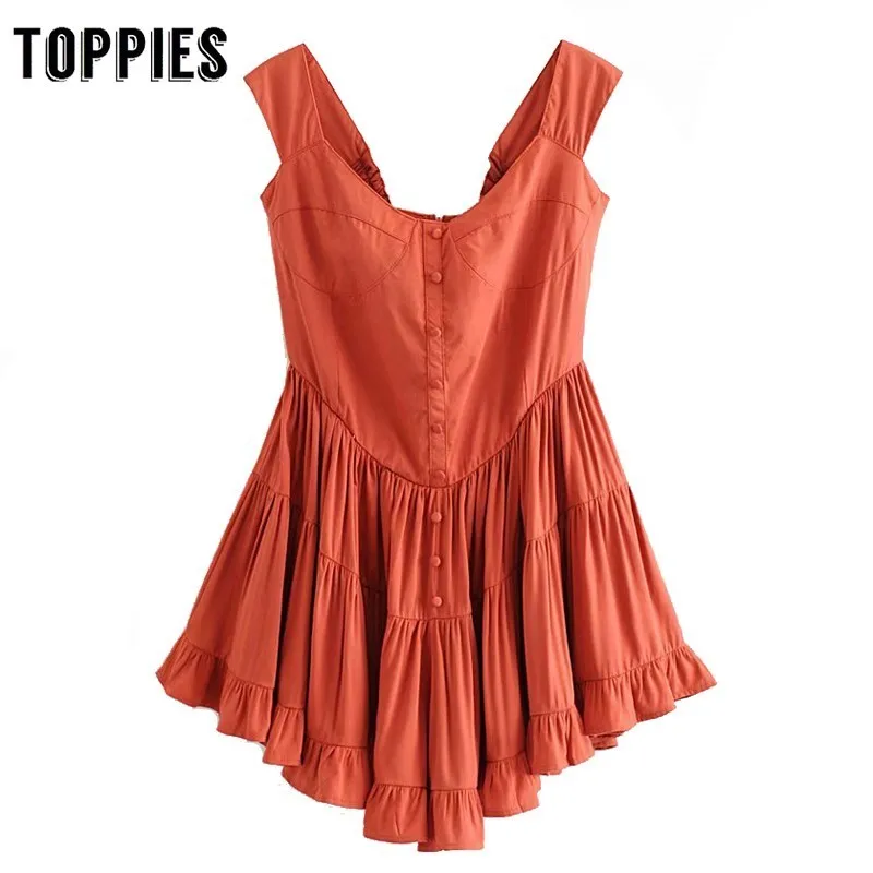 2019 Summer Sleeveless Mini Dress Ruffles Pleated Hem Camisoles Dress Deep V Neck Shorts Boho Vacation Clothes DW6025
2019 Summer Sleeveless Mini Dress Ruffles Pleated Hem Camisoles Dress Deep V Neck Shorts Boho Vacation Clothes DW6025
