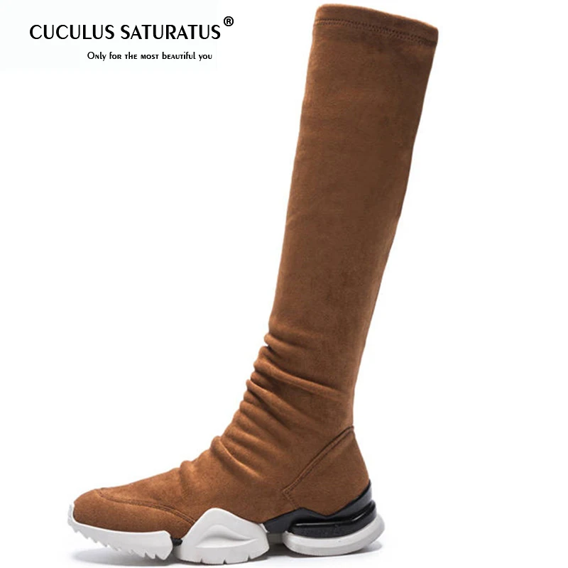 Cuculus 2019 knee high boots women round toe autumn winter boots fashion Stretch socks boots comfortable flat shoes 1355
Cuculus 2019 knee high boots women round toe autumn winter boots fashion Stretch socks boots comfortable flat shoes 1355