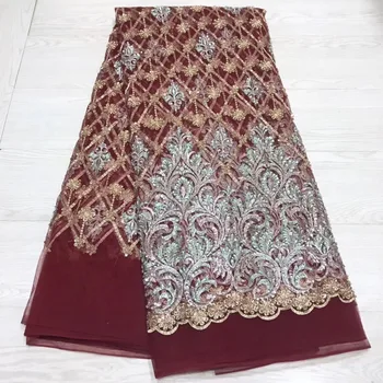 2019 French fashion high-end beaded fabrics, African luxury tulle lace wedding dress
2019 French fashion high-end beaded fabrics, African luxury tulle lace wedding dress