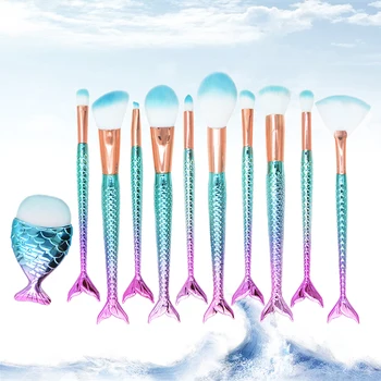 10/11pcs Mermaid Makeup Brushes Foundation Eyeliner Concealer Brushes Fish Tail Cosmetic brochas maquillaje Make up Brushes
10/11pcs Mermaid Makeup Brushes Foundation Eyeliner Concealer Brushes Fish Tail Cosmetic brochas maquillaje Make up Brushes