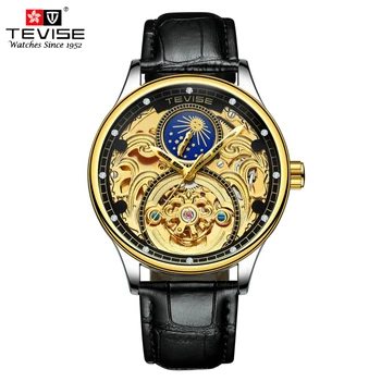 TEVISE Luxury Tourbillon Automatic Mechanical Watches Men Self Wind Business Genuine Leather Moon Phase Wristwatches T820A
TEVISE Luxury Tourbillon Automatic Mechanical Watches Men Self Wind Business Genuine Leather Moon Phase Wristwatches T820A
