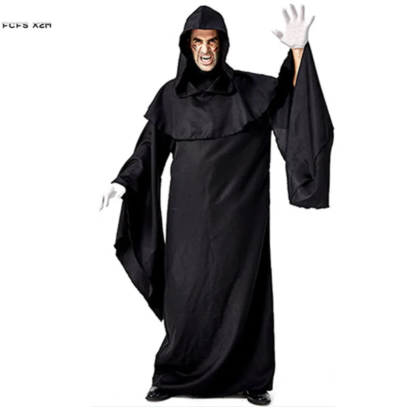 Gothic Men Halloween Hell Devil Demon Costumes Black Wizard Magician Cosplay Carnival Purim Nightclub Bar Role Play party dress
Gothic Men Halloween Hell Devil Demon Costumes Black Wizard Magician Cosplay Carnival Purim Nightclub Bar Role Play party dress