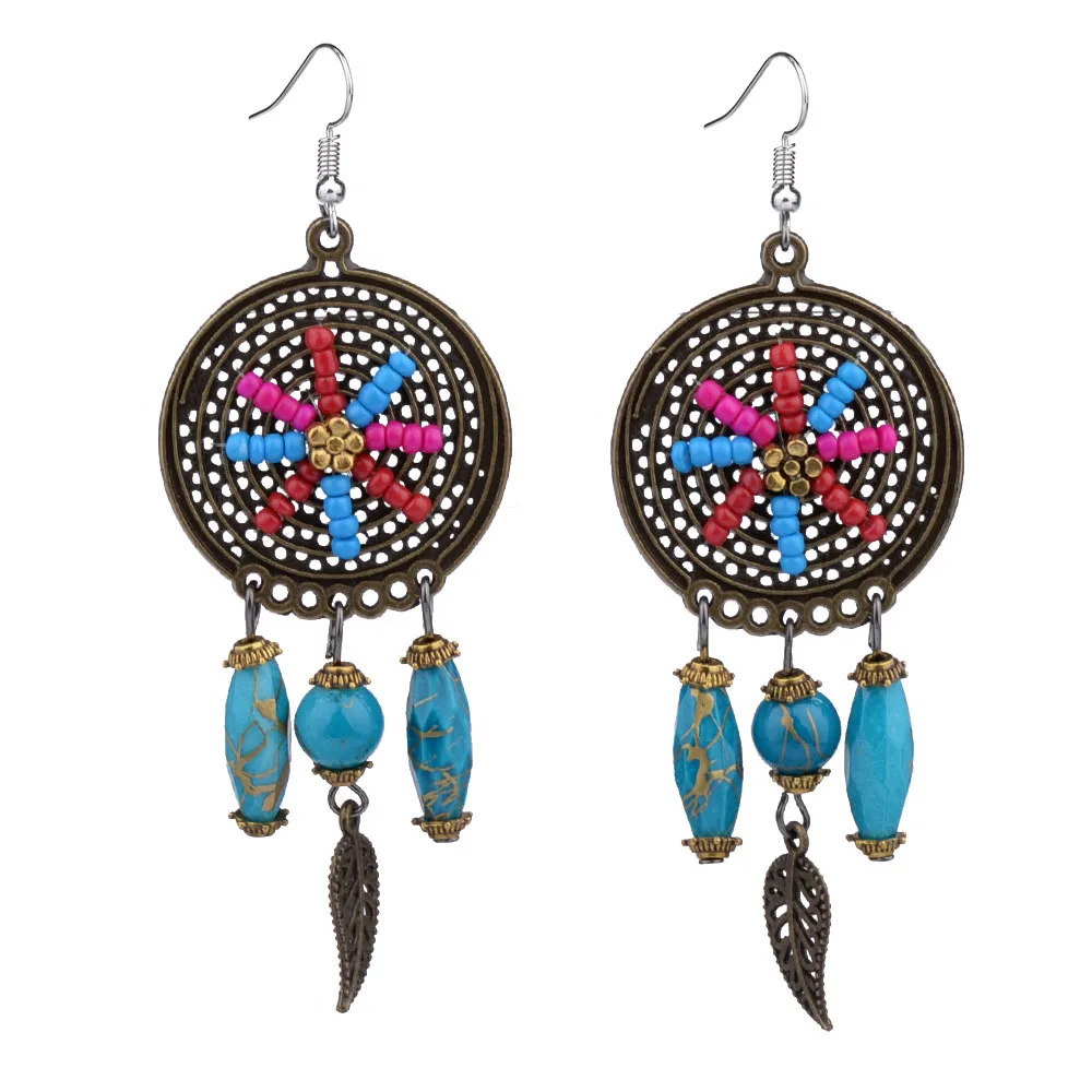 MYTHIC AGE Bohemian Bronze Colorful Round Hand Made Vintage Drop Dangle Earrings Jewelry For Women
MYTHIC AGE Bohemian Bronze Colorful Round Hand Made Vintage Drop Dangle Earrings Jewelry For Women
