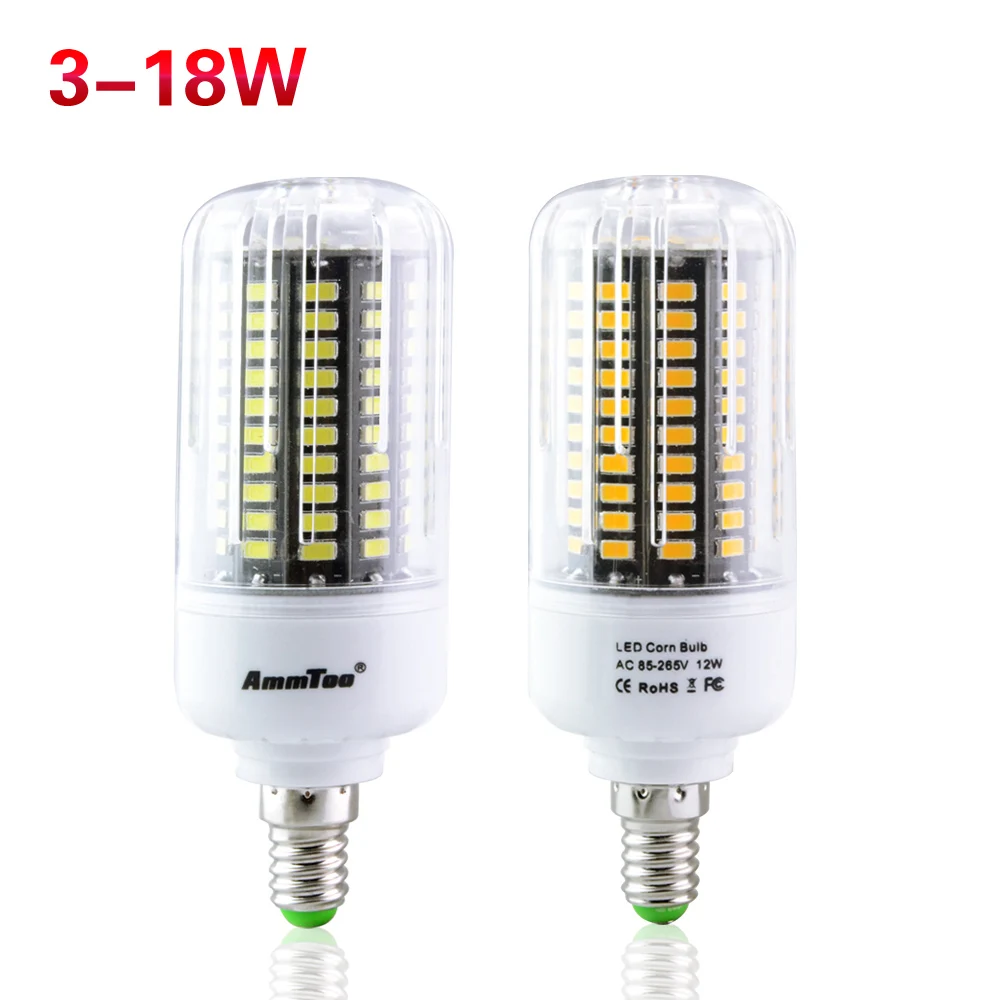 

High Power 5736 SMD Lamp E27 E14 More Bright Than 5730 5733 LED Corn lamp Bulb light 3w 5w 7w 9w 12w 15w 18w 85V-265V No Flicker