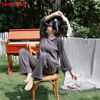 el pajamas women winter thick knit warm home suits 2 pieces set for Couple sleepwear pijama unicornio
el pajamas women winter thick knit warm home suits 2 pieces set for Couple sleepwear pijama unicornio