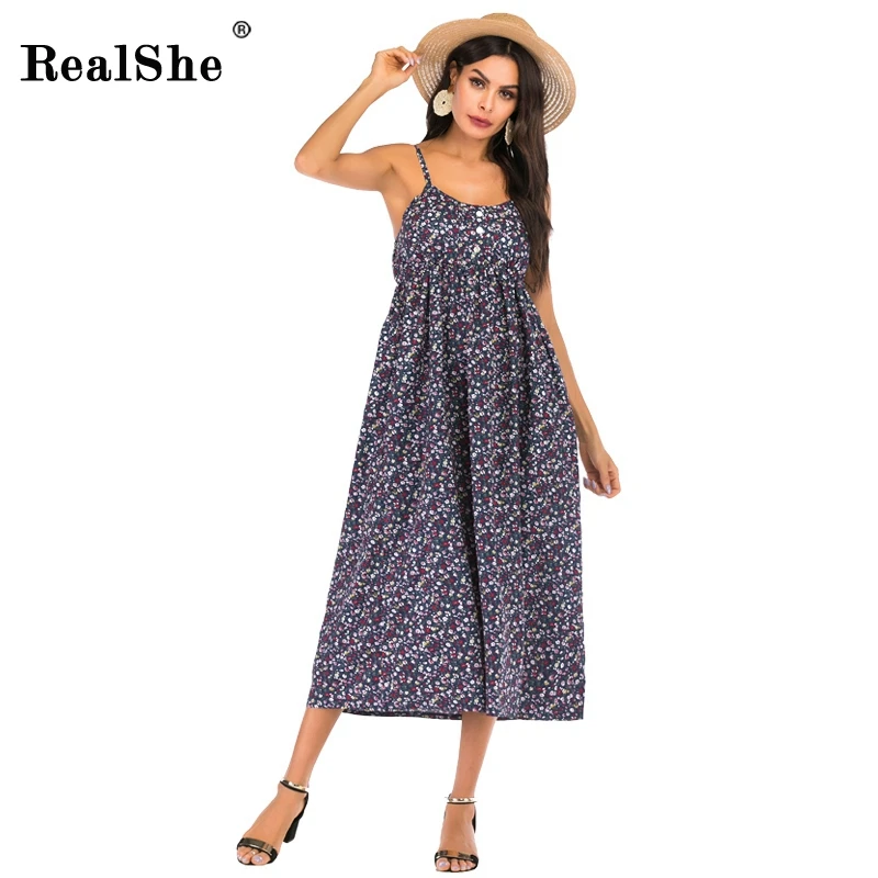 RealShe 2019 Women Spaghetti Strap Dress Women Sleeveless Floral Print Long Summer Dress Cotton Print Party Dress Vestidos
RealShe 2019 Women Spaghetti Strap Dress Women Sleeveless Floral Print Long Summer Dress Cotton Print Party Dress Vestidos