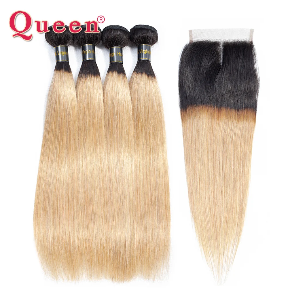 Queen Hair Products Peruvian Straight 3 Bundles With Closure Blonde Ombre 1B /27 Dark Roots Human Remy Hair Bundles With Closure
Queen Hair Products Peruvian Straight 3 Bundles With Closure Blonde Ombre 1B /27 Dark Roots Human Remy Hair Bundles With Closure