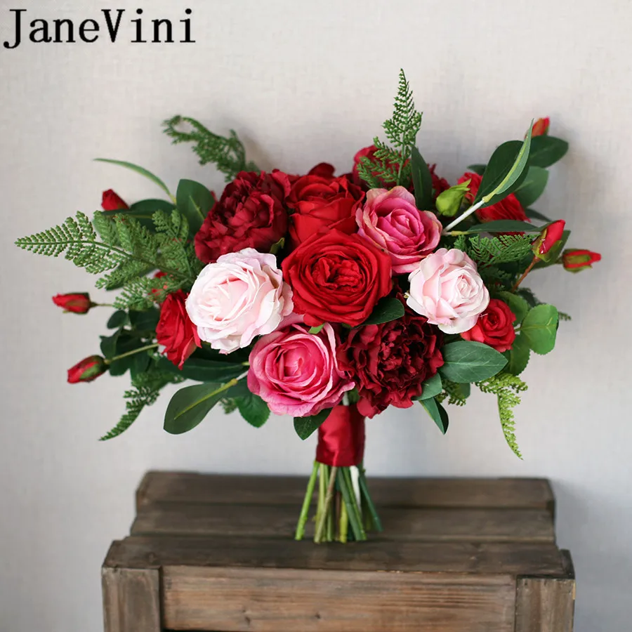 JaneVini Red Bouquet Pivoine Holder Wedding Bouquets Bridesmaids Peony Rose Flowers Artificial Plus Size Bride Bridal Bouquet
JaneVini Red Bouquet Pivoine Holder Wedding Bouquets Bridesmaids Peony Rose Flowers Artificial Plus Size Bride Bridal Bouquet