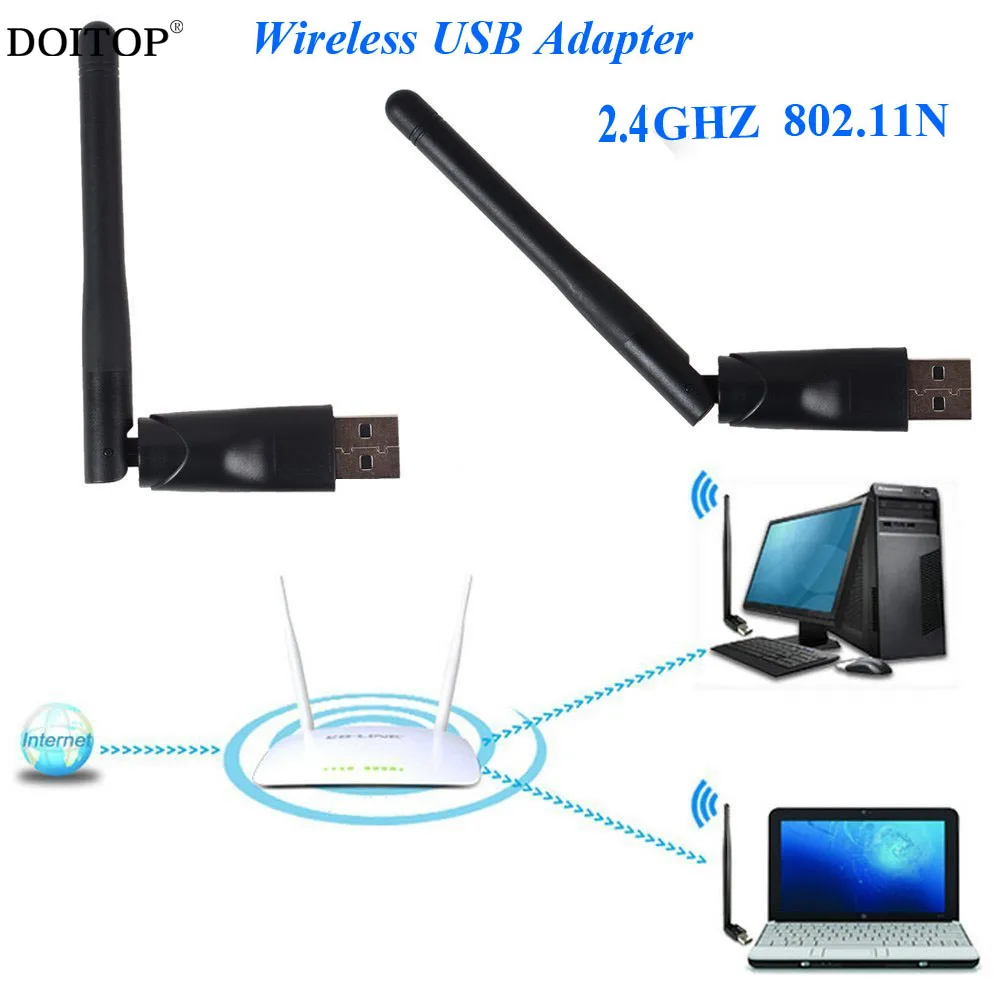 DOITOP Ralink RT5370 300Mbps USB 2.0 WiFi Network Card USB Wireless Adapter 802.11 b/g/n LAN Adapter with Rotatable Antenna
DOITOP Ralink RT5370 300Mbps USB 2.0 WiFi Network Card USB Wireless Adapter 802.11 b/g/n LAN Adapter with Rotatable Antenna