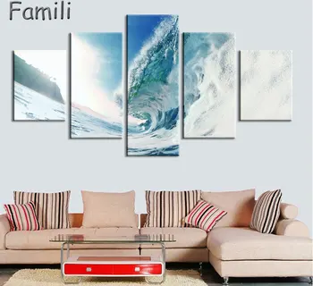 Good Quality Modular Picture 5Pcs Waves Blue Sea Shark Modern Cuadros Decor Canvas Painting On The Wall Pictures For Living Room
Good Quality Modular Picture 5Pcs Waves Blue Sea Shark Modern Cuadros Decor Canvas Painting On The Wall Pictures For Living Room