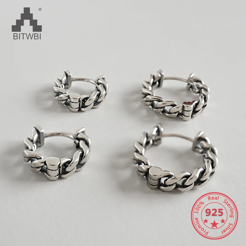 S925 Sterling Silver Ear Ring Hook Vintage Chain Hoop Earrings Women Personality Fashion Small Big Hoop Earrings Silver Jewelry
S925 Sterling Silver Ear Ring Hook Vintage Chain Hoop Earrings Women Personality Fashion Small Big Hoop Earrings Silver Jewelry