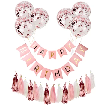 Happy Birthday Banner Rose Gold Tassel Party Supplies Disposable Tableware Decoration Kids Unicorn Princess Parties Decor
Happy Birthday Banner Rose Gold Tassel Party Supplies Disposable Tableware Decoration Kids Unicorn Princess Parties Decor