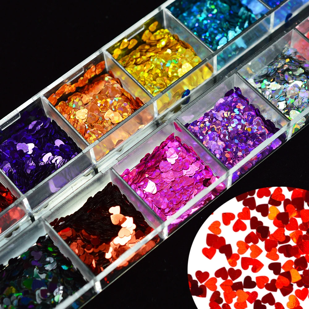 1Box Sparkly Mixed Love Heart Paillette Nail Art Colorful 3D Sequins Laser Glitter Nails DIY Tips Manicure Nail Decoration LA469
1Box Sparkly Mixed Love Heart Paillette Nail Art Colorful 3D Sequins Laser Glitter Nails DIY Tips Manicure Nail Decoration LA469