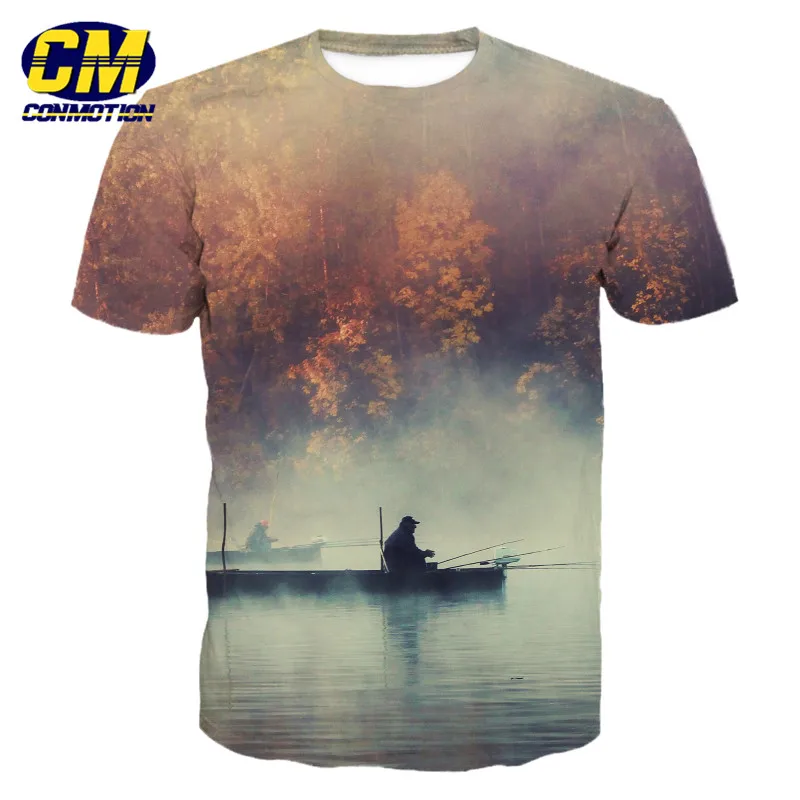 Fish Style Casual Men's Short-sleeved T-shirt Maple Leaf Lake Boat Printing Fun Tops T shirt EUR Size
Fish Style Casual Men's Short-sleeved T-shirt Maple Leaf Lake Boat Printing Fun Tops T shirt EUR Size