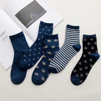 5Pairs/lot Cotton Men' Socks Blue High Cew Socks Star Anchor Boat Sock Soft Funny Socks Casual Socks Male Hosiery
5Pairs/lot Cotton Men' Socks Blue High Cew Socks Star Anchor Boat Sock Soft Funny Socks Casual Socks Male Hosiery