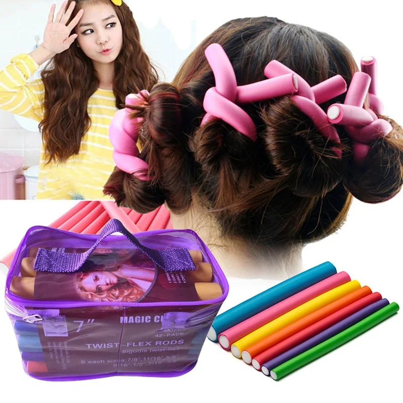 HOT!42pcs/set No Harmful Hair Curling flexi rods 7 styles Bendy Twist Magic Hair Curler Rollers Spiral DIY Hair styling tools
HOT!42pcs/set No Harmful Hair Curling flexi rods 7 styles Bendy Twist Magic Hair Curler Rollers Spiral DIY Hair styling tools