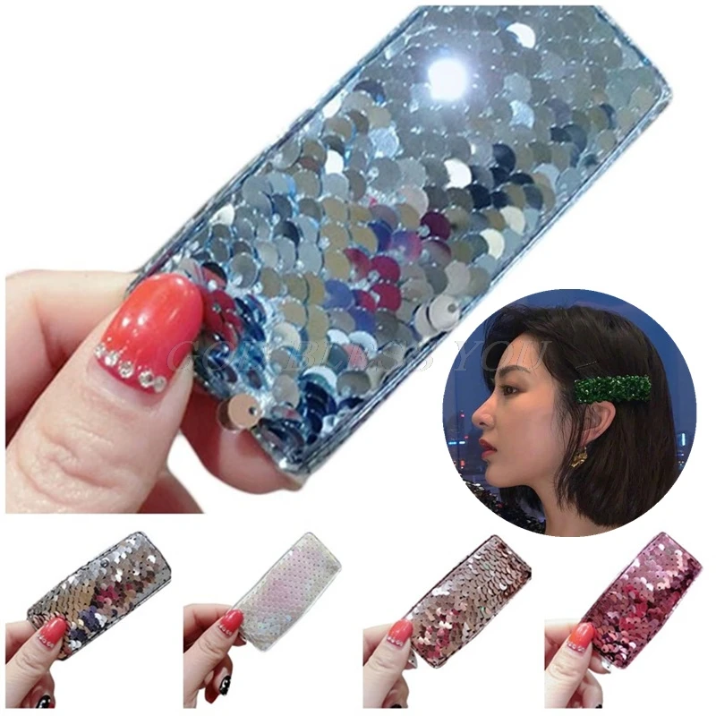 Womens Large Size BB Hair Clips Fish Scales Sequins Gradient Colored Snap Barrettes Rectangle Glitter Party DIY Styling Hairpins
Womens Large Size BB Hair Clips Fish Scales Sequins Gradient Colored Snap Barrettes Rectangle Glitter Party DIY Styling Hairpins