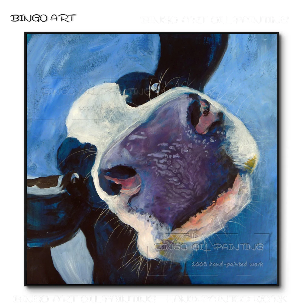 Hand-painted High Quality Funny Animal Smile Cow Oil Painting on Canvas Lovely Animal Cow Smiling Oil Painting for Wall Decor
Hand-painted High Quality Funny Animal Smile Cow Oil Painting on Canvas Lovely Animal Cow Smiling Oil Painting for Wall Decor