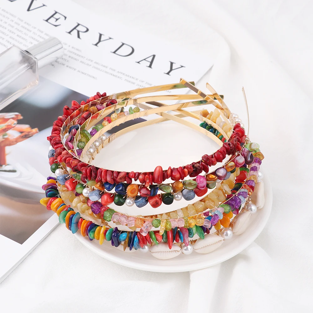 1PC Natural Stone Pearl Hairband for Women Shell Headband Summer Beach Style Hair Band Bridal Wedding Party Hair Accessories
1PC Natural Stone Pearl Hairband for Women Shell Headband Summer Beach Style Hair Band Bridal Wedding Party Hair Accessories