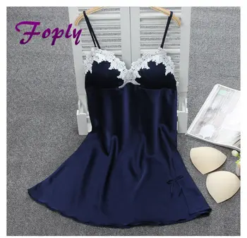 Ladies Sexy Nightdress Silk V-neck Floral Sleepwear Lingerie Babydoll Nightgown Mini Sleeveless Women Sleepshirt With Padded Bra
Ladies Sexy Nightdress Silk V-neck Floral Sleepwear Lingerie Babydoll Nightgown Mini Sleeveless Women Sleepshirt With Padded Bra