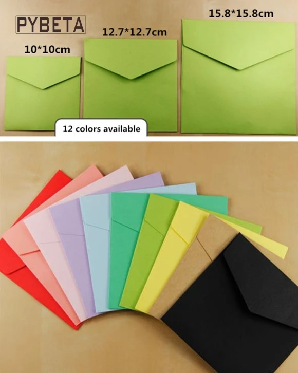 50pcs/lot- Colorful envelopes Kraft Square Envelopes for bank card membership card wedding party invitation
50pcs/lot- Colorful envelopes Kraft Square Envelopes for bank card membership card wedding party invitation