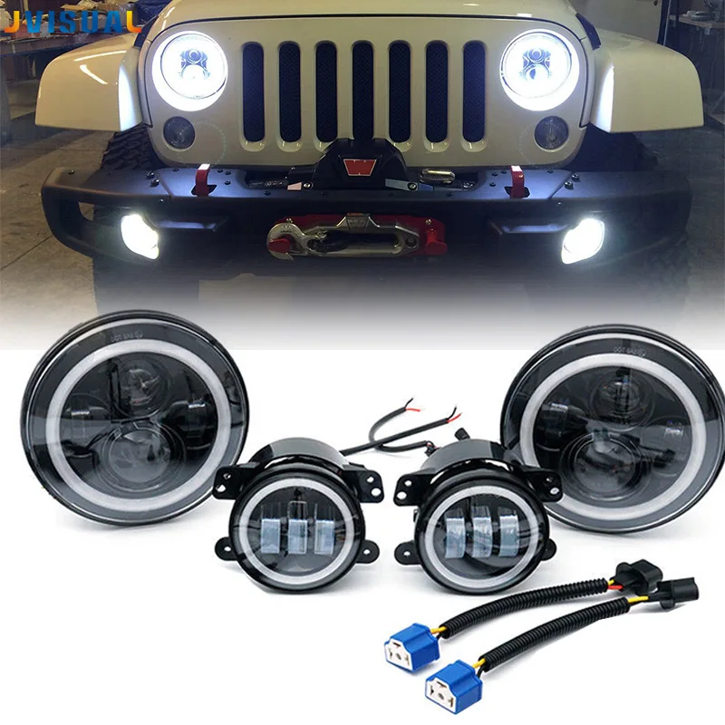 7inch LED Headlights Kit 7" LED Headlight H4 Auto Headlight With Angle Eye Fog Light for Jeep Harley Lada Niva Toyota UAZ 4x4
7inch LED Headlights Kit 7" LED Headlight H4 Auto Headlight With Angle Eye Fog Light for Jeep Harley Lada Niva Toyota UAZ 4x4