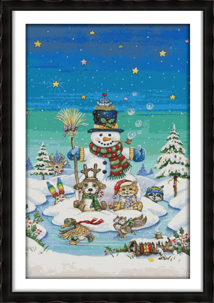 Joy Sunday Snowman and his partners DMC Counted Chinese Cross Stitch Kits printed Cross-stitch set Embroidery Needlework
Joy Sunday Snowman and his partners DMC Counted Chinese Cross Stitch Kits printed Cross-stitch set Embroidery Needlework