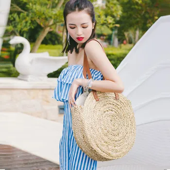 Beach Bag Natural Ladies Tote Large Handbag Hand-woven Big Straw Bag Round Popularity Straw Women Shoulder Bag Wholesale
Beach Bag Natural Ladies Tote Large Handbag Hand-woven Big Straw Bag Round Popularity Straw Women Shoulder Bag Wholesale
