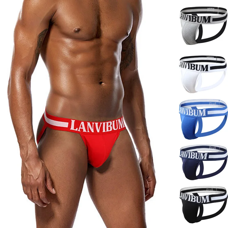 Brand Men's Thong Sexy Men's Jockstraps Gay Jocks Cotton Low Rise Thongs Gay Underwear Double pipe G Strings men Brief Bikini
Brand Men's Thong Sexy Men's Jockstraps Gay Jocks Cotton Low Rise Thongs Gay Underwear Double pipe G Strings men Brief Bikini