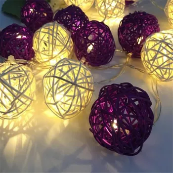 20p/set LED White Purple Rattan BALL LED Fairy String Lights Xmas Garlands lumineuse Home Patio Wedding Romantic Decorations
20p/set LED White Purple Rattan BALL LED Fairy String Lights Xmas Garlands lumineuse Home Patio Wedding Romantic Decorations