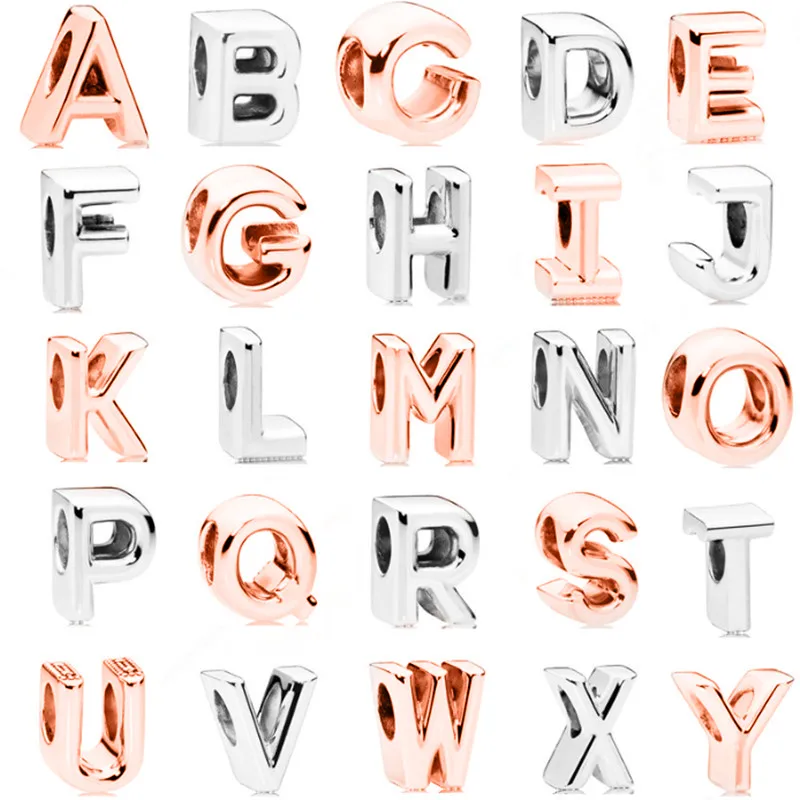 Couqcy Personality Rose Gold Silver 26 Letter Bead Creative Combination Suitable For DIY Pandora Bracelet Jewelry European Charm
Couqcy Personality Rose Gold Silver 26 Letter Bead Creative Combination Suitable For DIY Pandora Bracelet Jewelry European Charm