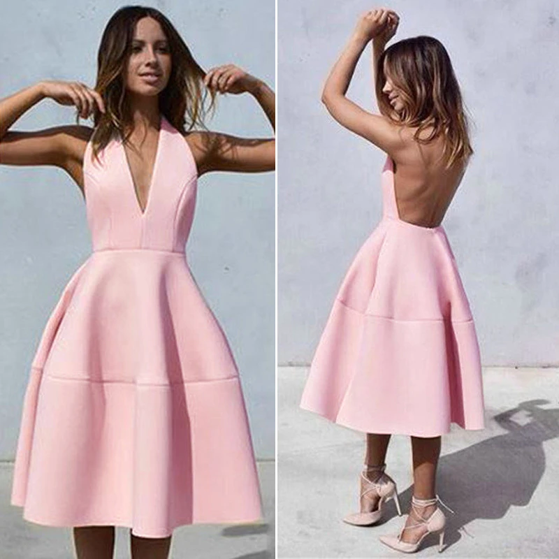 Summer Women Dress Sleeveless Backless Bud Empire Dress V-Neck Mid-Calf Halter Sundress Solid Slim Sexy Beach Party 6Q1837
Summer Women Dress Sleeveless Backless Bud Empire Dress V-Neck Mid-Calf Halter Sundress Solid Slim Sexy Beach Party 6Q1837