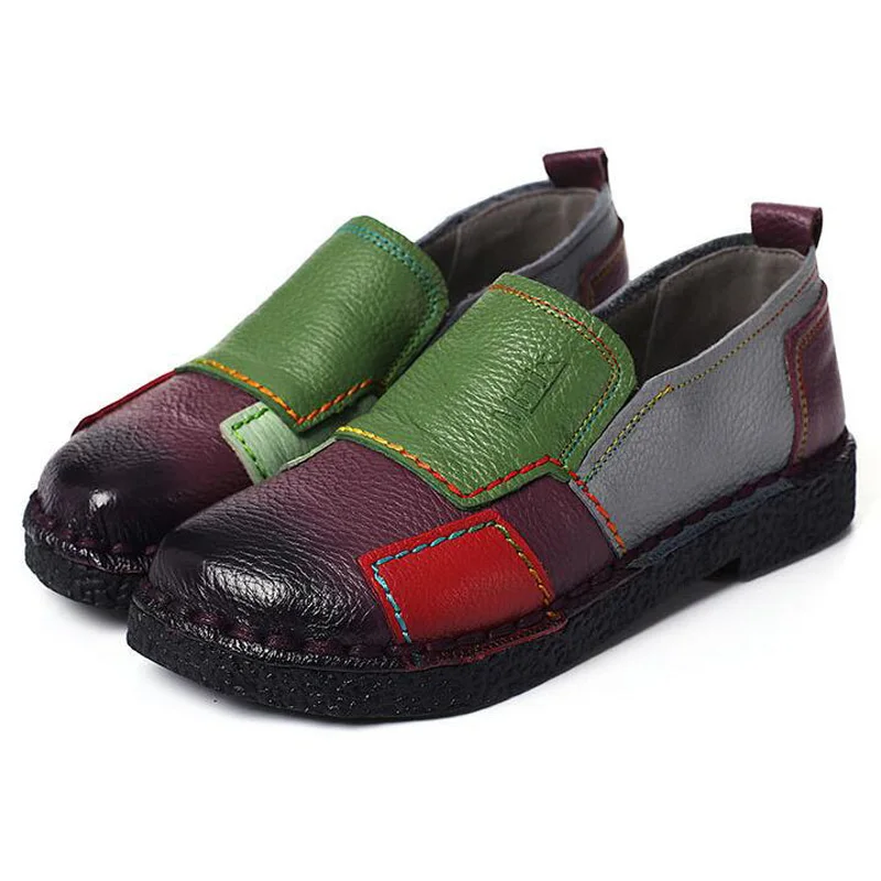 Mixed Colors Women Flats Natural Cow Leather Casual Simple Shoes 2018 Spring Autumn Loafers Slip On Women's Flat Shoes Moccasins (11)