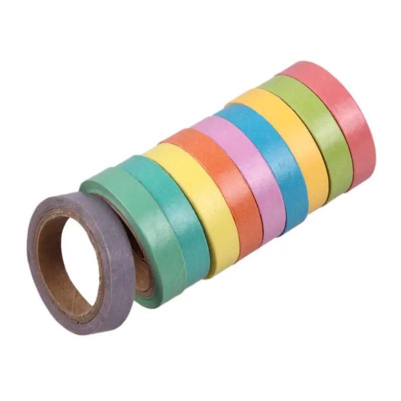 10pcs Rainbow Solid Color Washi Sticky Paper Masking Adhesive Printing Scrapbooking Decor DIY Tape Holiday Decorations
10pcs Rainbow Solid Color Washi Sticky Paper Masking Adhesive Printing Scrapbooking Decor DIY Tape Holiday Decorations