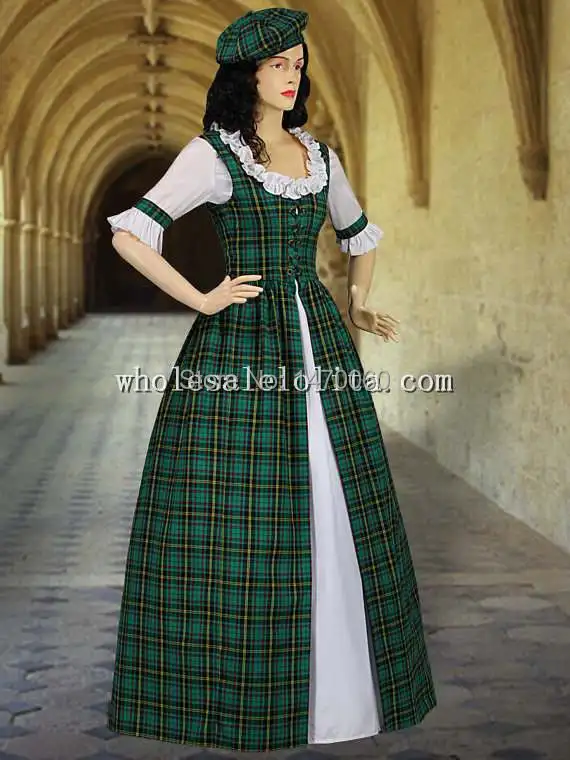 Scottish Tartan Two Piece Traditional Costume Handmade in Red/Green Tartan Plaid Period Costumes
Scottish Tartan Two Piece Traditional Costume Handmade in Red/Green Tartan Plaid Period Costumes