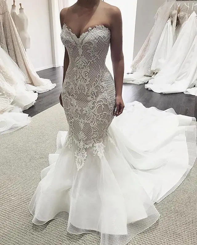 Sexy New Mermaid Wedding Dresses 2018 Sweetheart Neck Off the Shoulder Court Train Appliques Tulle Bridal Gowns Robe de mariage
Sexy New Mermaid Wedding Dresses 2018 Sweetheart Neck Off the Shoulder Court Train Appliques Tulle Bridal Gowns Robe de mariage
