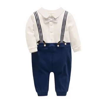 Vlinder 2018 srping Autumn new male baby soft cotton straps gentleman dress piece body clothing baby romper clothes
Vlinder 2018 srping Autumn new male baby soft cotton straps gentleman dress piece body clothing baby romper clothes
