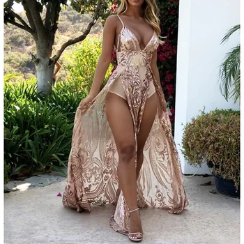 Gold Sequined Deep V Neck Maxi Dress 2 High Splits Party Dress Padded Sleeveless Floor Length Dresses Back Zipper
Gold Sequined Deep V Neck Maxi Dress 2 High Splits Party Dress Padded Sleeveless Floor Length Dresses Back Zipper