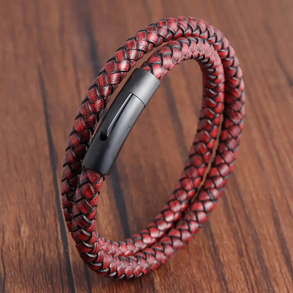 Moocare Men Bracelet Leather red Casual Stainless Steel weave Charm Bracelets Hand Chain Accessories Jewelry
Moocare Men Bracelet Leather red Casual Stainless Steel weave Charm Bracelets Hand Chain Accessories Jewelry