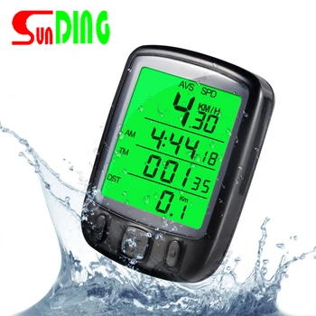 

Sunding 2018 SD 563B Waterproof LCD Display Cycling Bike Bicycle Computer Odometer Speedometer with Green Backlight New Style