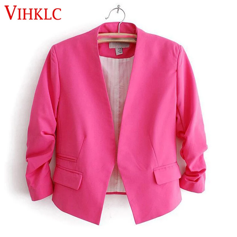 Spring 2016 Blazer Women Candy Color Female Blazer Jacket long Sleeve Pockets None Button Slim Short Suit Jacket Feminino L875
Spring 2016 Blazer Women Candy Color Female Blazer Jacket long Sleeve Pockets None Button Slim Short Suit Jacket Feminino L875