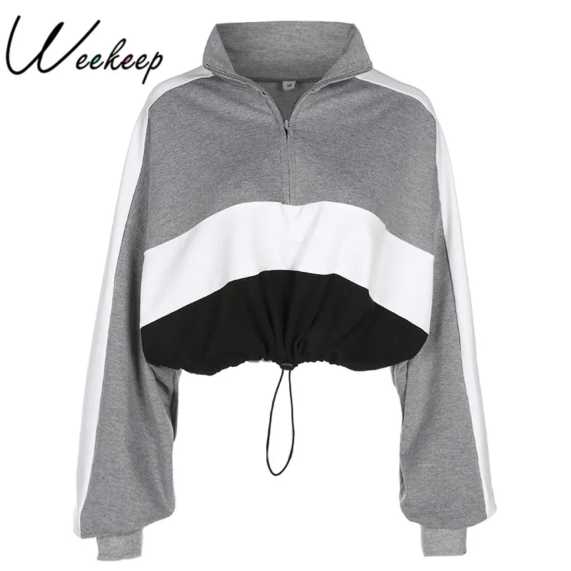 Weekeep Sexy Cropped Turtleneck Sweatshirt for Women Patchwork Long-sleeved Pullovers Hoodies Gray Adjustable Knitted Crop Top
Weekeep Sexy Cropped Turtleneck Sweatshirt for Women Patchwork Long-sleeved Pullovers Hoodies Gray Adjustable Knitted Crop Top