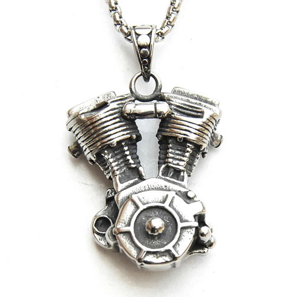 Fashion Men's Titanium Steel Motorcycle Engine Pendant Punk Gothic Necklace Men's Vintage Stainless Steel Chain Hot Sale
Fashion Men's Titanium Steel Motorcycle Engine Pendant Punk Gothic Necklace Men's Vintage Stainless Steel Chain Hot Sale