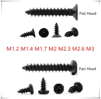 Phillips Screws M1.2/M1.4/M1.7/M2/M2.3/M2.6/M3*3/4/5/6/8/10mm Countersunk Flat/Pan Head Self Tapping Screw black finished Bolts
Phillips Screws M1.2/M1.4/M1.7/M2/M2.3/M2.6/M3*3/4/5/6/8/10mm Countersunk Flat/Pan Head Self Tapping Screw black finished Bolts