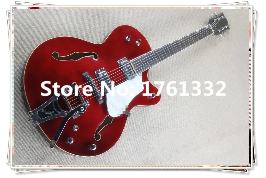 Hot sale+factory custom Wine Red electric guitar with Bigsby bridge,chrome hardware,white pickguard, can be made as your request
Hot sale+factory custom Wine Red electric guitar with Bigsby bridge,chrome hardware,white pickguard, can be made as your request